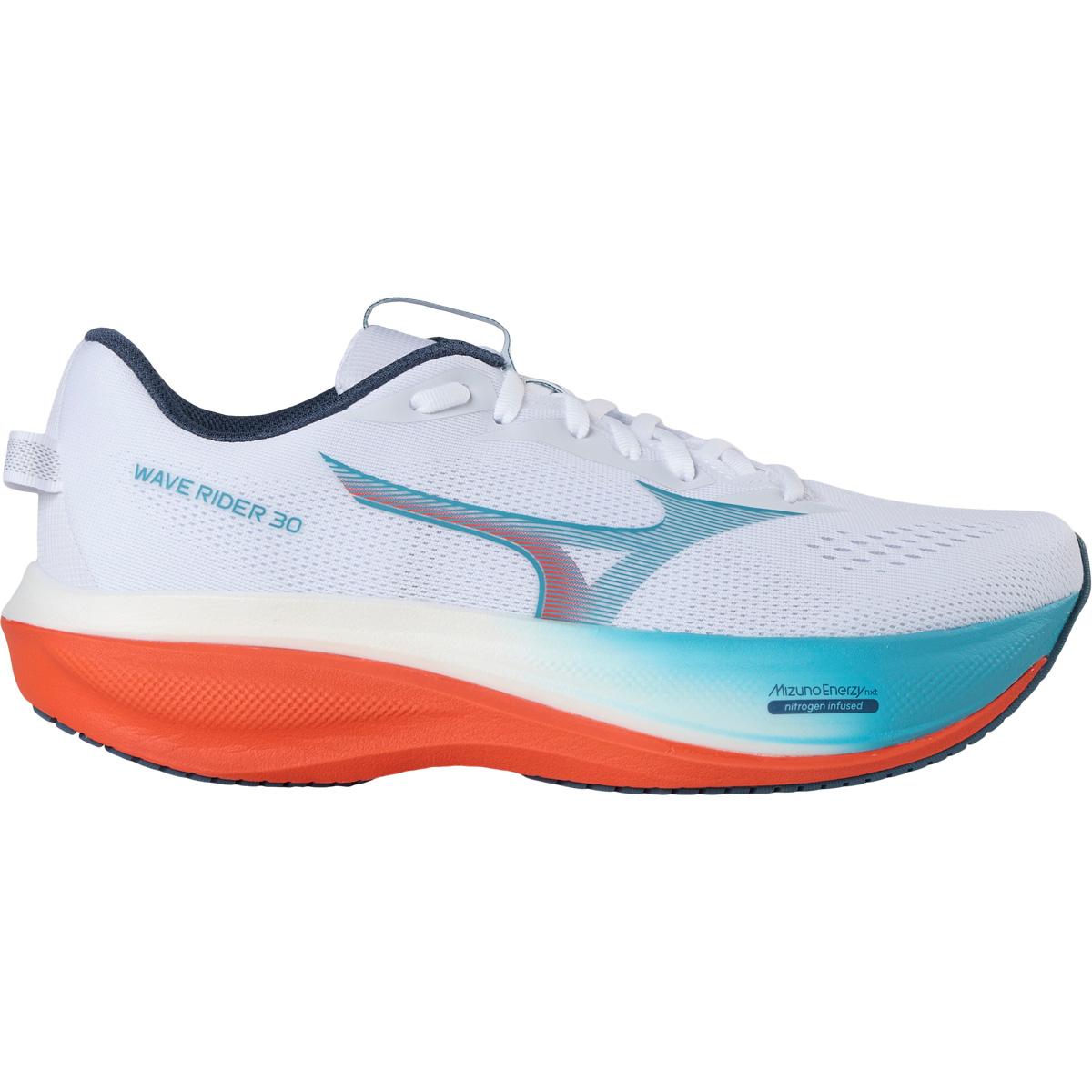Mizuno Wave Rider 30 Løbesko Herre White/Blue Jewel/Orange.com