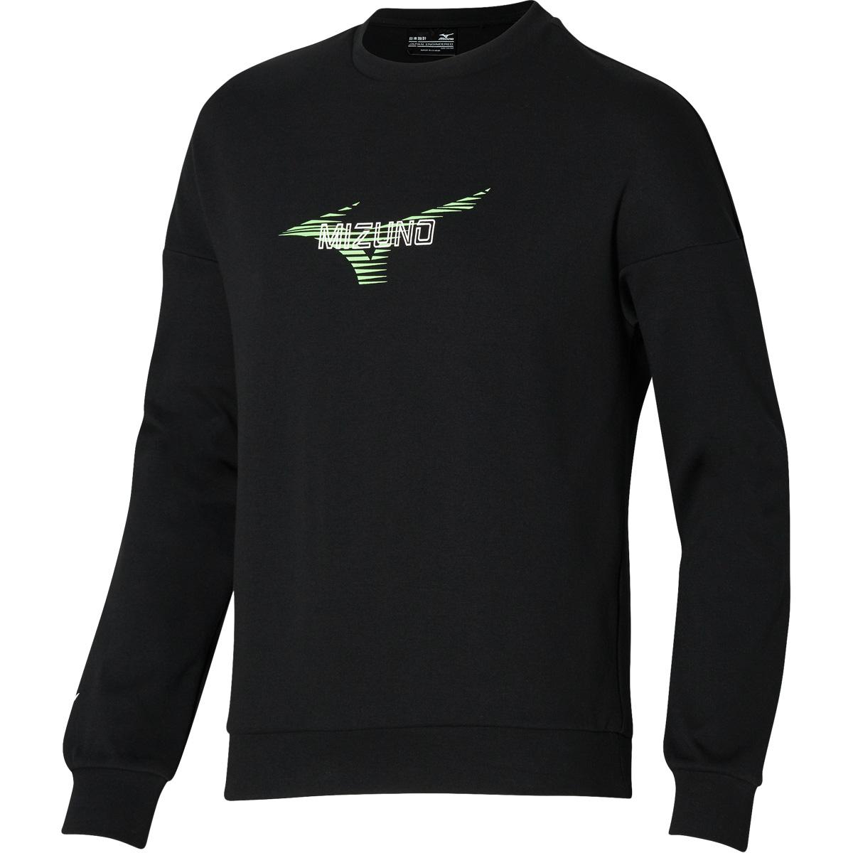 Mizuno Athletics Graphic Crew Sweatshirt Herre Black