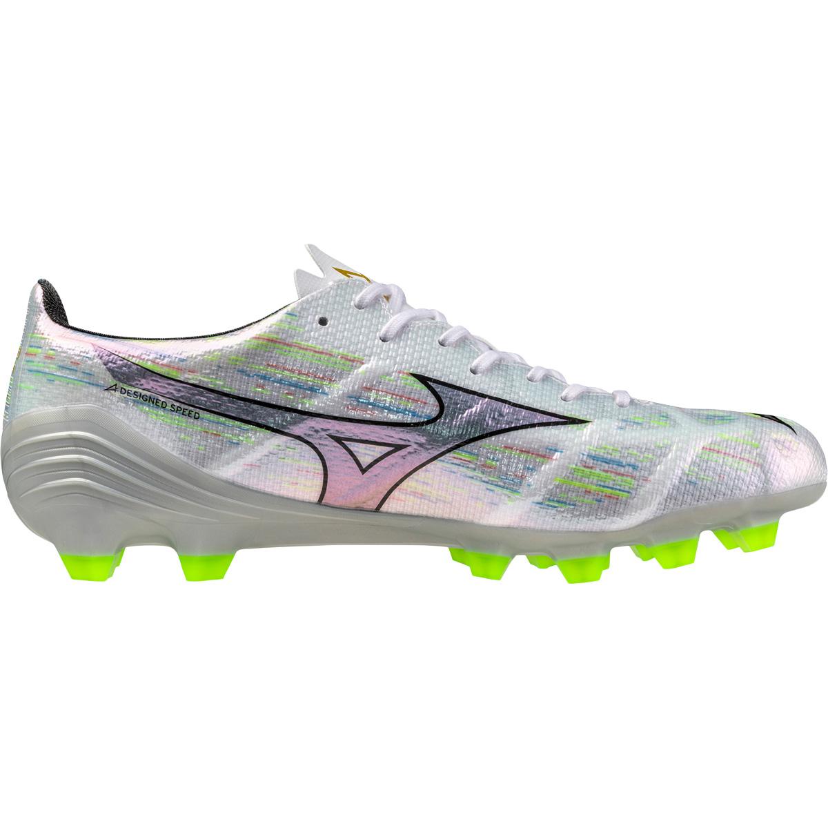 Mizuno Alpha Pro II FG Fodboldstøvler White/Silver Iridiscent/Black