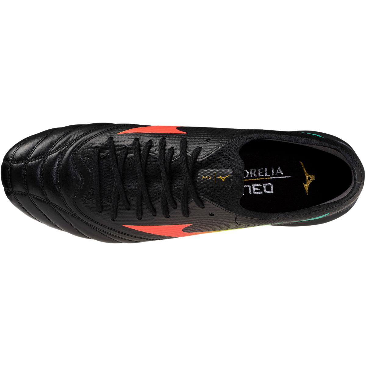 Mizuno Morelia Neo V Pro FG Fodboldstøvler Black/Lava Orange/Arcadia