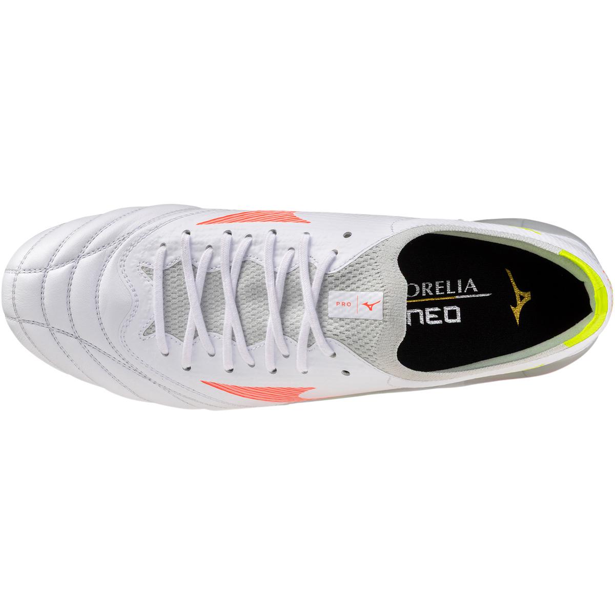 Mizuno Morelia Neo V Pro FG Fodboldstøvler White/Lava Orange/Evening Prim