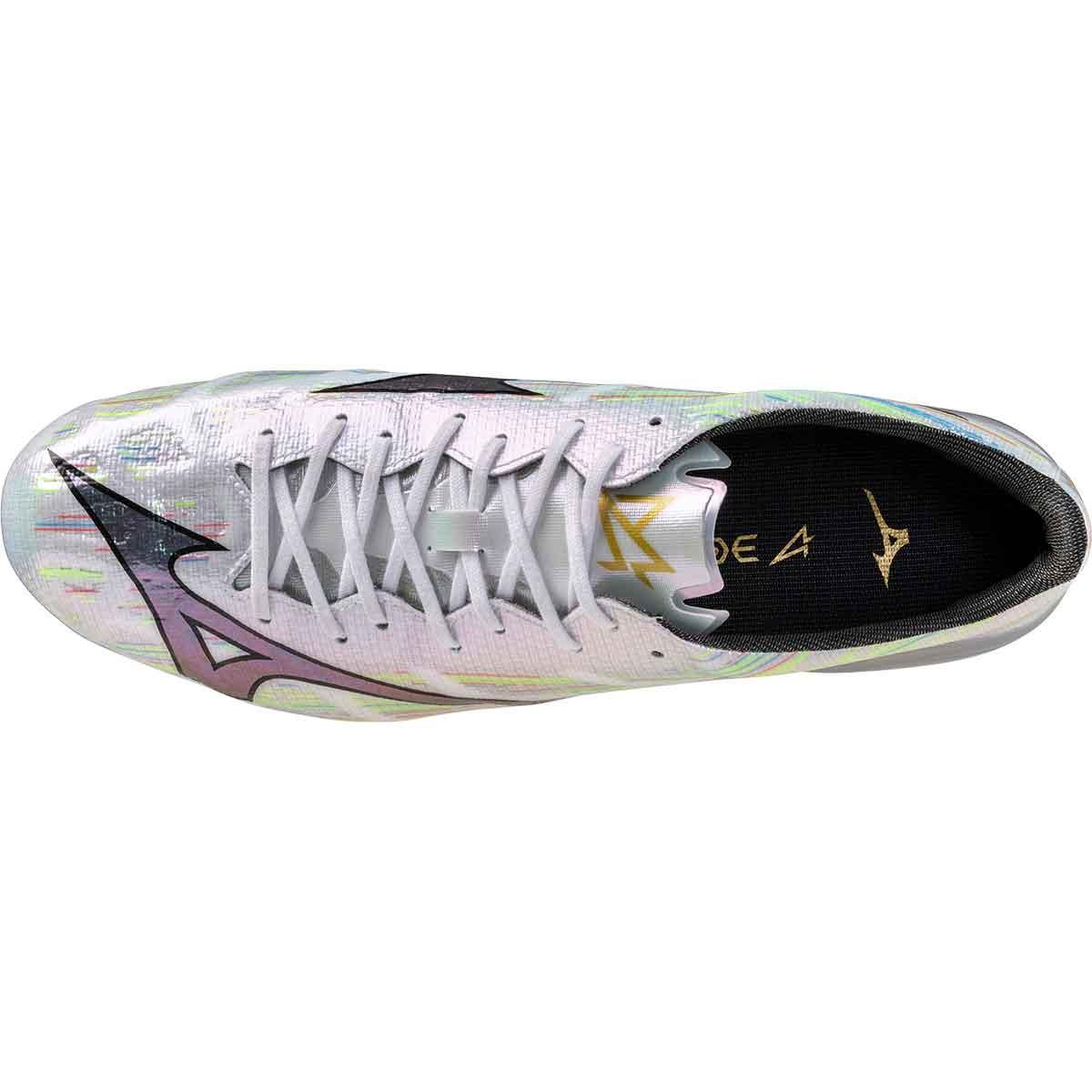 Mizuno Alpha ll Elite SG Fotballsko White/Silver Iridiscent/Black