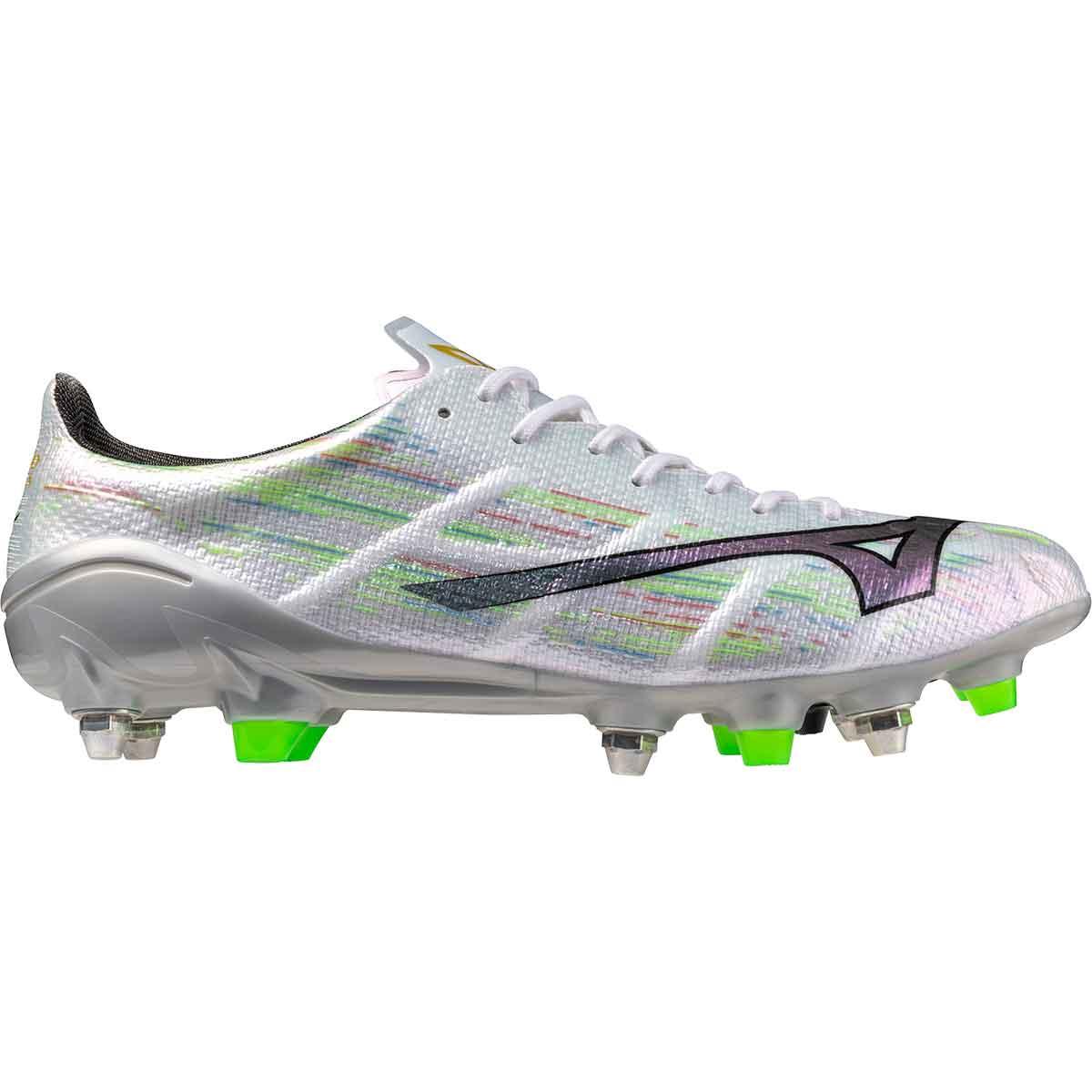Mizuno Alpha ll Elite SG Fotballsko White/Silver Iridiscent/Black