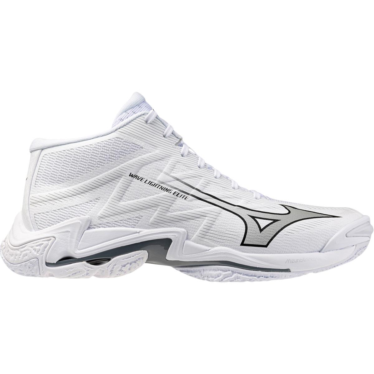 Mizuno Wave Lightning Elite Mid Håndballsko Unisex White/Ultimate Gray/Black