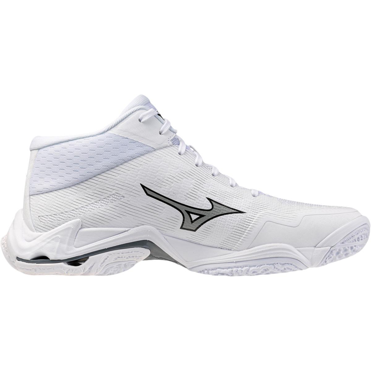 Mizuno Wave Lightning Elite Mid Håndballsko Unisex White/Ultimate Gray/Black