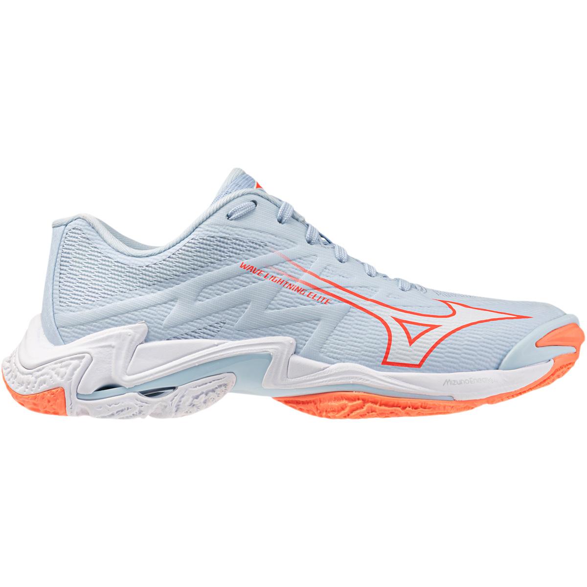 Mizuno Wave Lightning Elite Håndboldsko Dame Blue Finch/White/Lava Orange