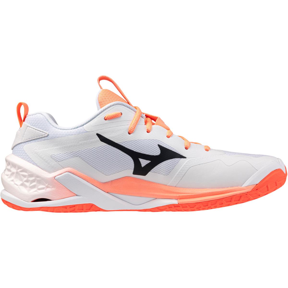 Mizuno Wave Stealth Neo 2.1 Håndboldsko White/Black/Flamingo Coral