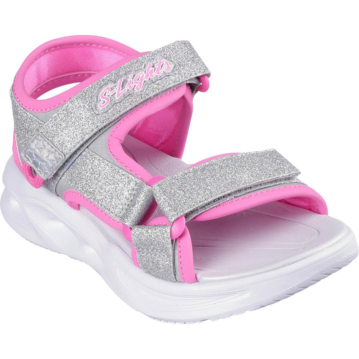 Skechers Sola Glow Sandaler m/Lys Barn SLHP Silver Hot Pink