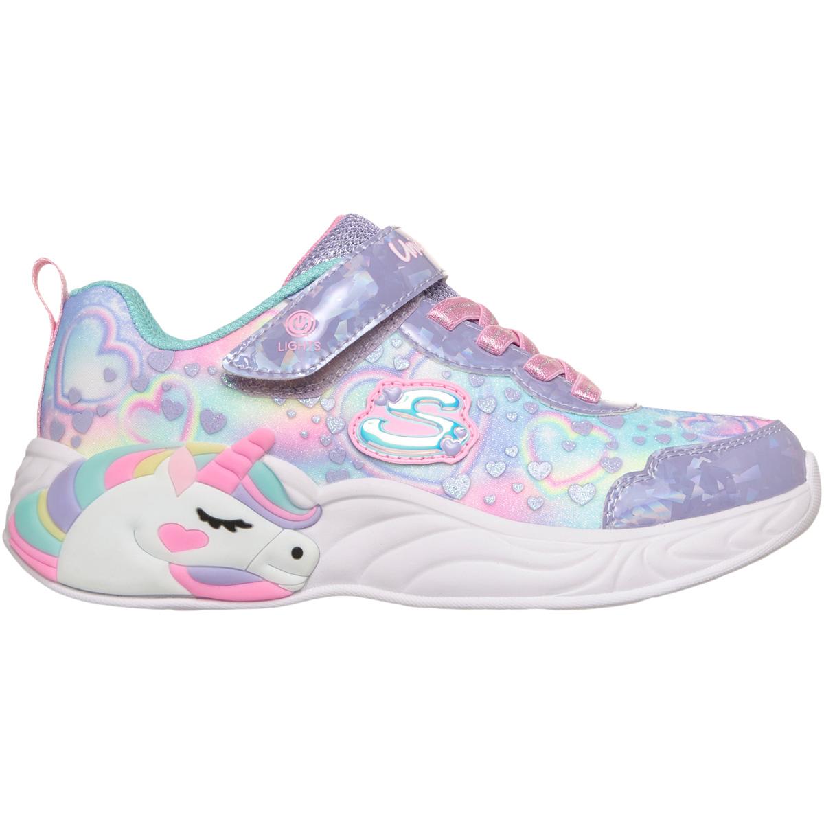 Skechers Unicorn Dreams Borrelås Sneakers m/Lys Barn LAVENDER MULTI