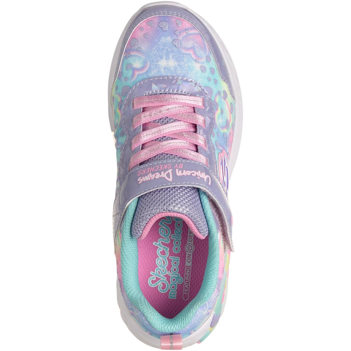Skechers Unicorn Dreams Borrelås Sneakers m/Lys Barn LAVENDER MULTI