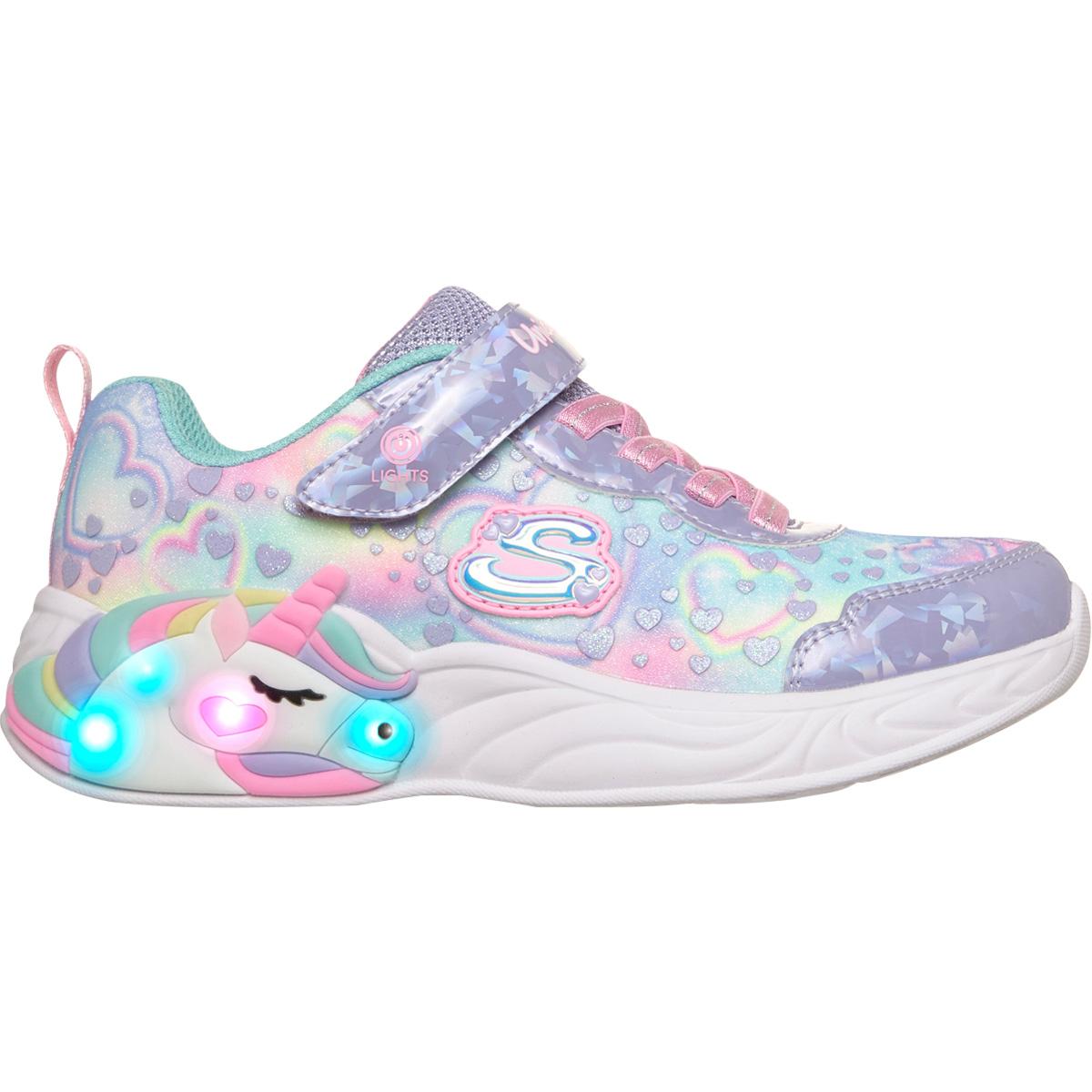 Skechers Unicorn Dreams Borrelås Sneakers m/Lys Barn LAVENDER MULTI