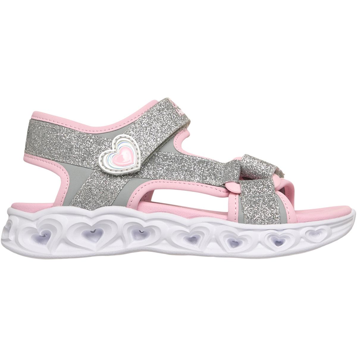 Skechers Heart Lights Sandaler m/Lys Barn Silver