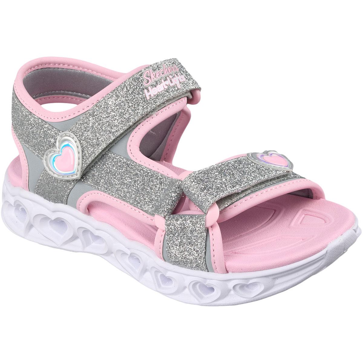 Skechers Heart Lights Sandaler m/Lys Barn Silver