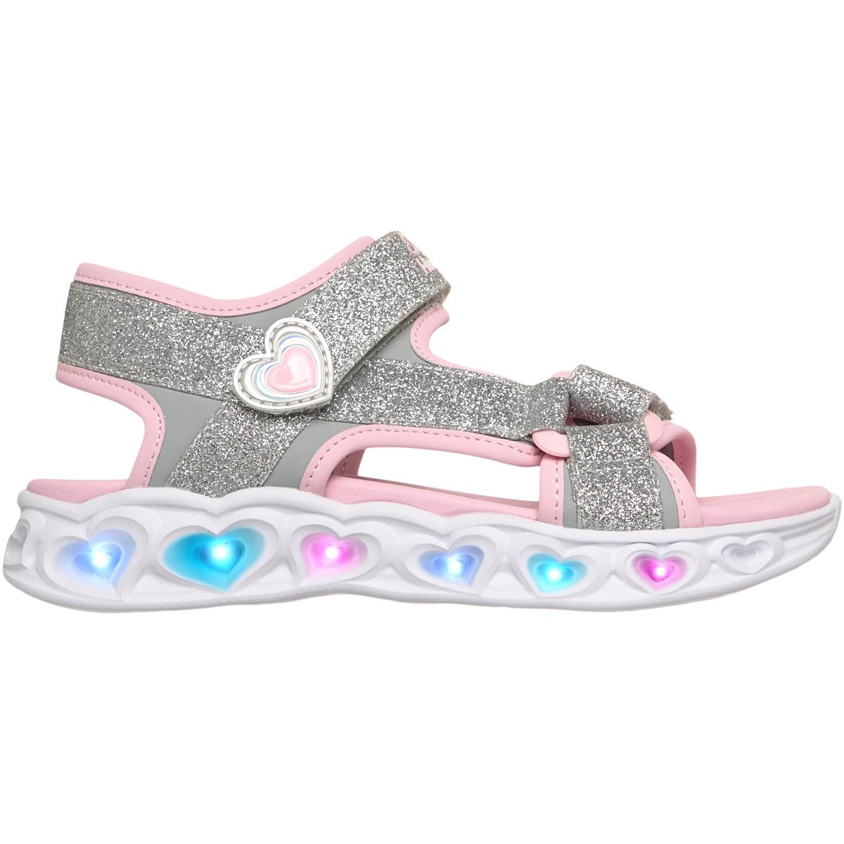 Skechers Heart Lights Sandaler m/Lys Barn Silver