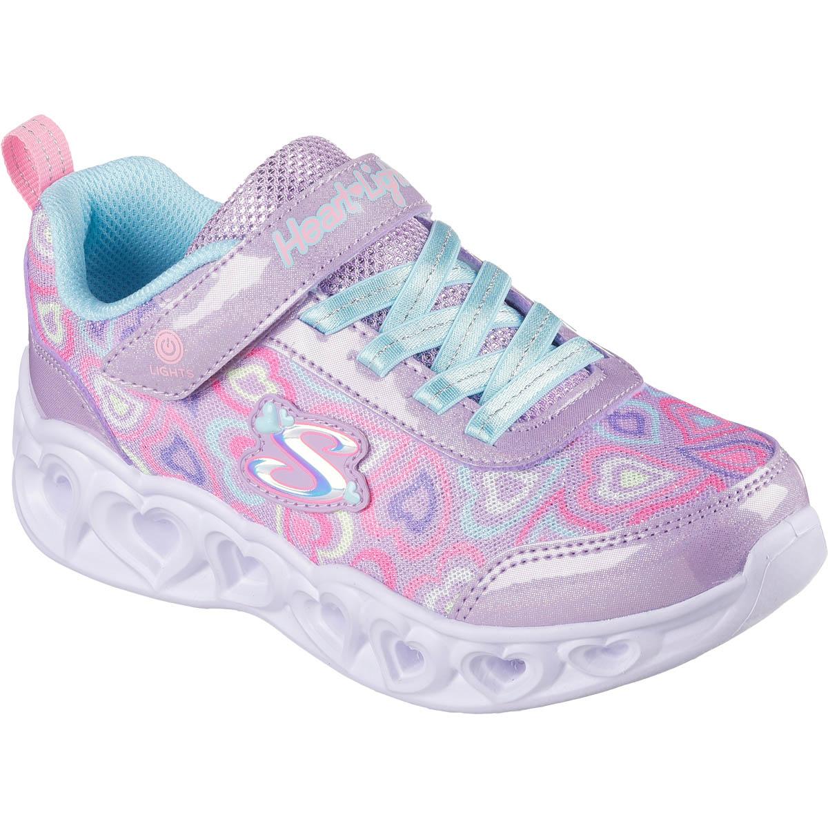 Skechers Heart Lights Boogie Love Borrelås Sneakers m/Lys Barn LVMT Lavenderender Multicolor