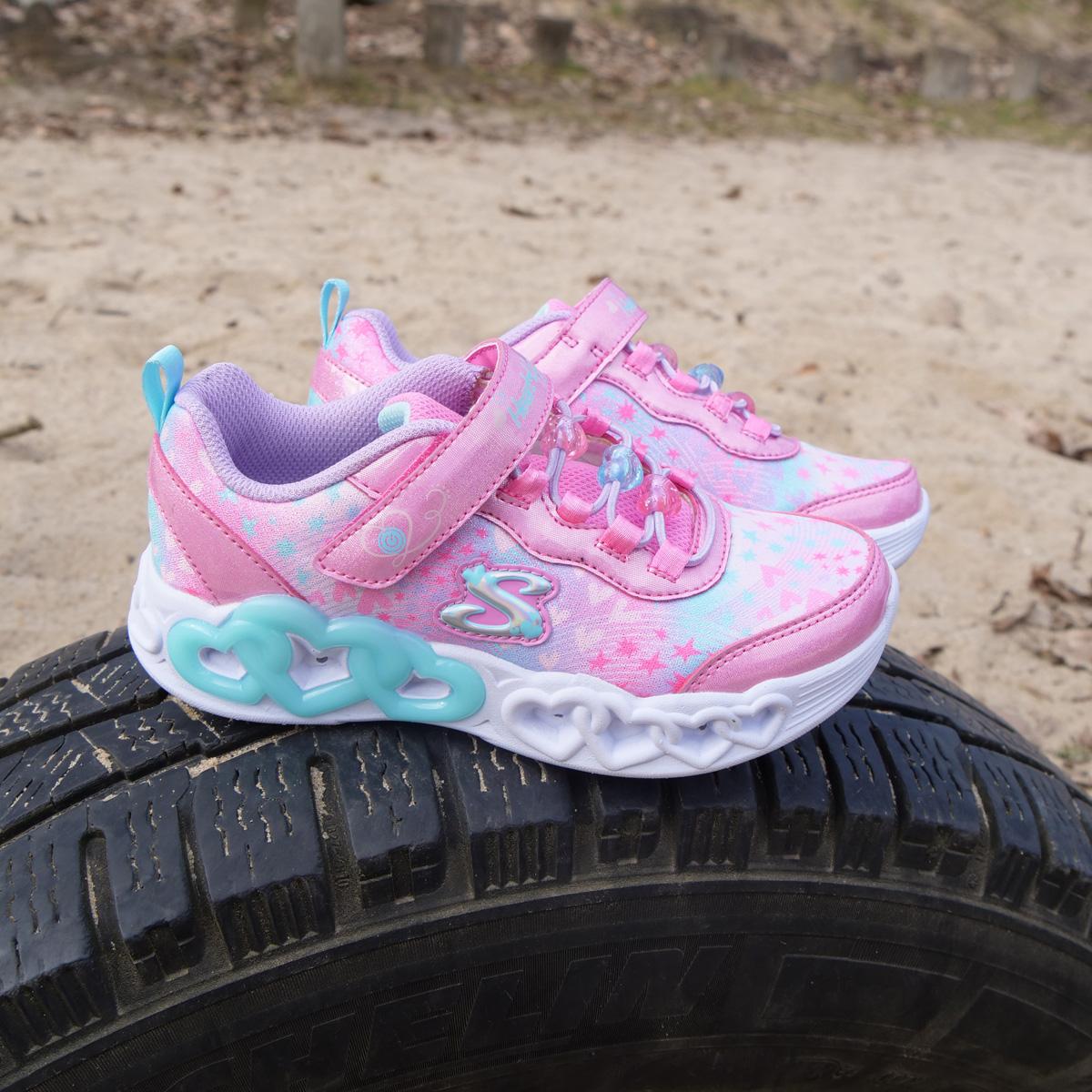 Skechers Heart Lights Inf Borrelås Sneakers m/Lys Barn Pkmt