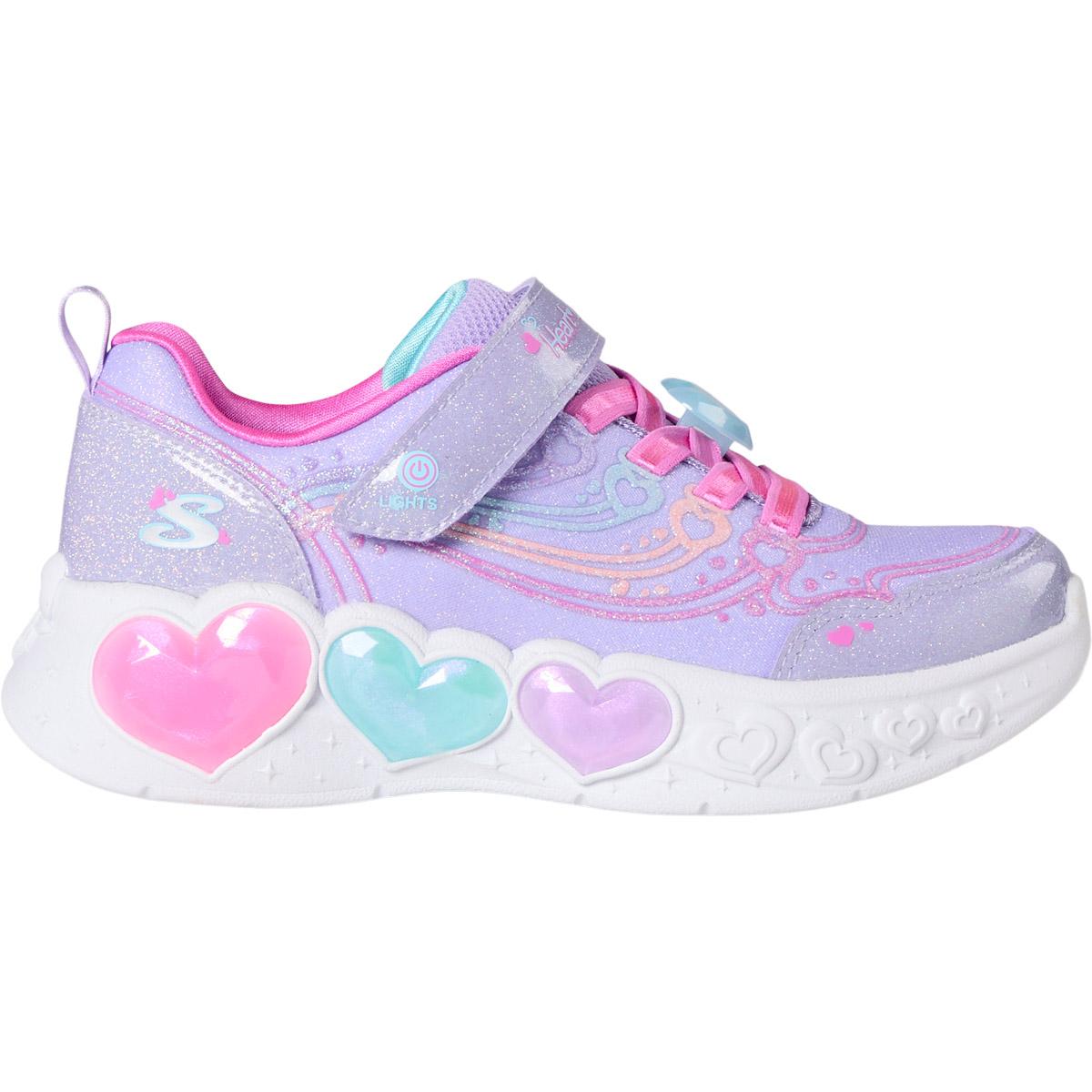 Skechers Enchanted Heart Lights Borrelås Sneakers m/Lys Barn LAVENDER MULTI