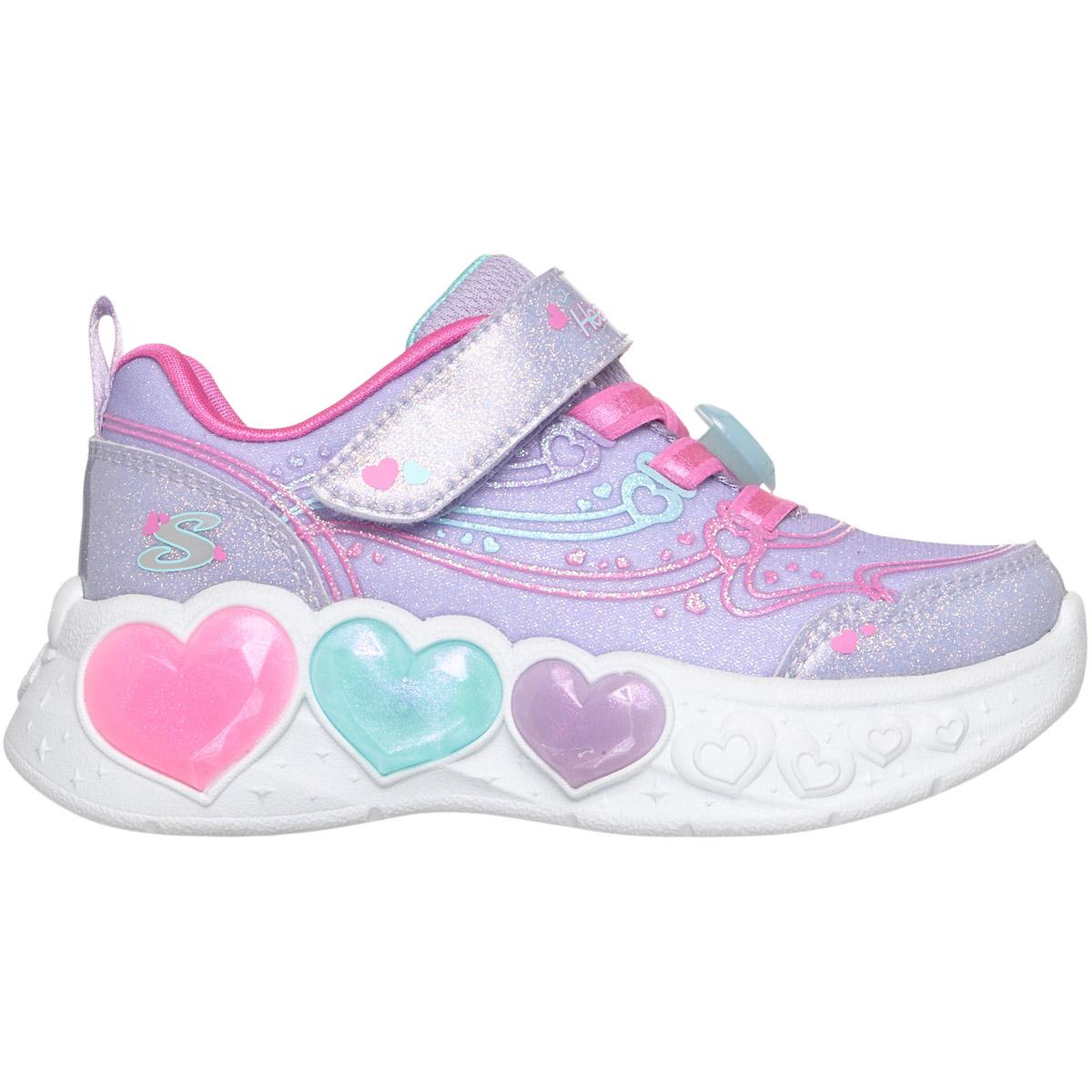 Skechers Enchanted Heart Lights I Borrelås Sneakers m/Lys Barn LAVENDER MULTI
