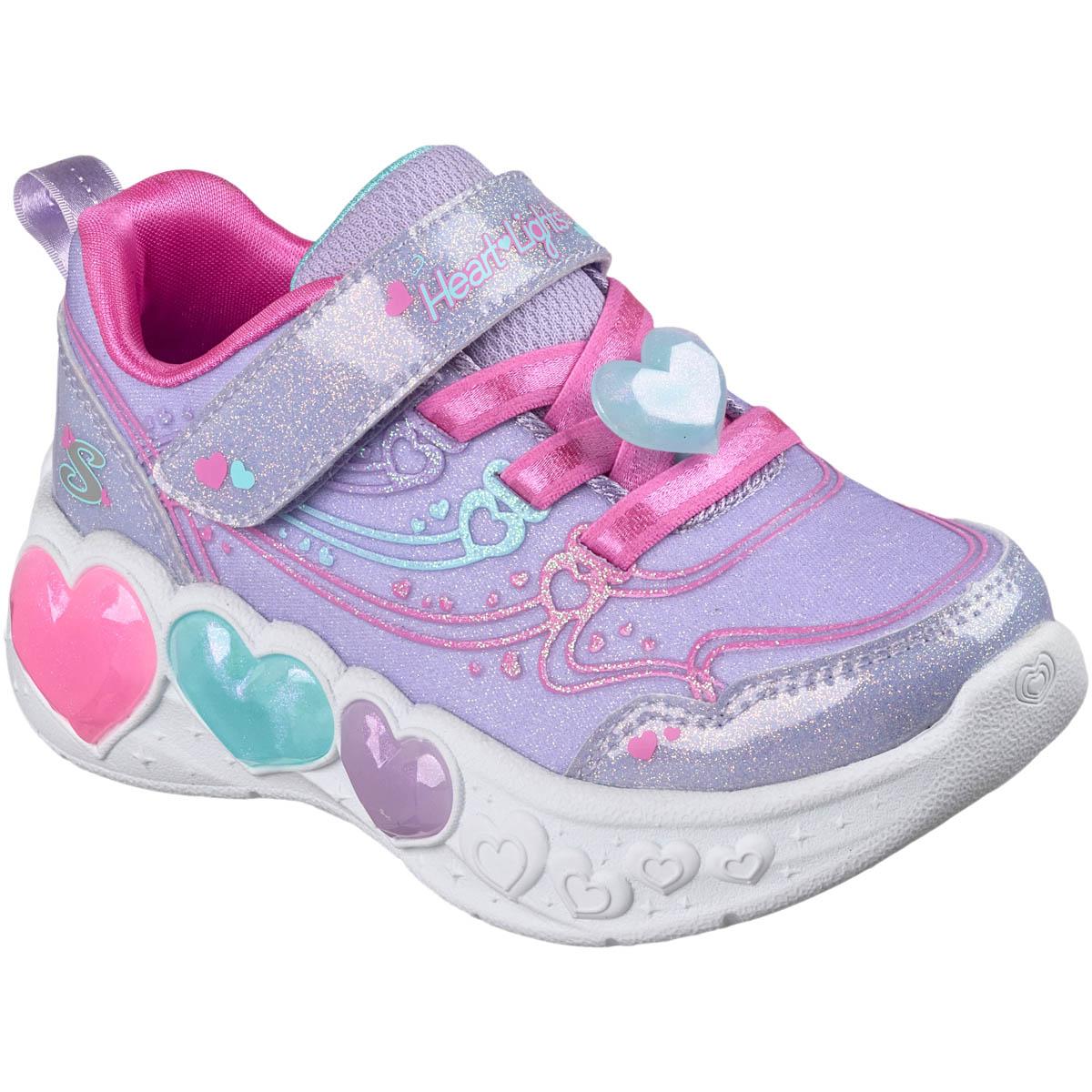 Skechers Enchanted Heart Lights I Borrelås Sneakers m/Lys Barn LAVENDER MULTI