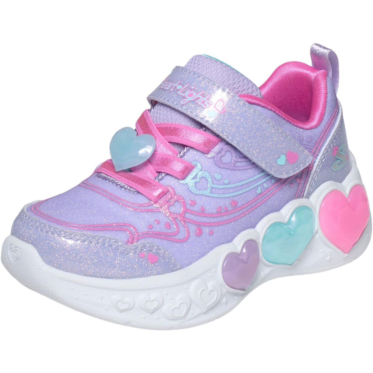 Skechers Enchanted Heart Lights I Borrelås Sneakers m/Lys Barn LAVENDER MULTI