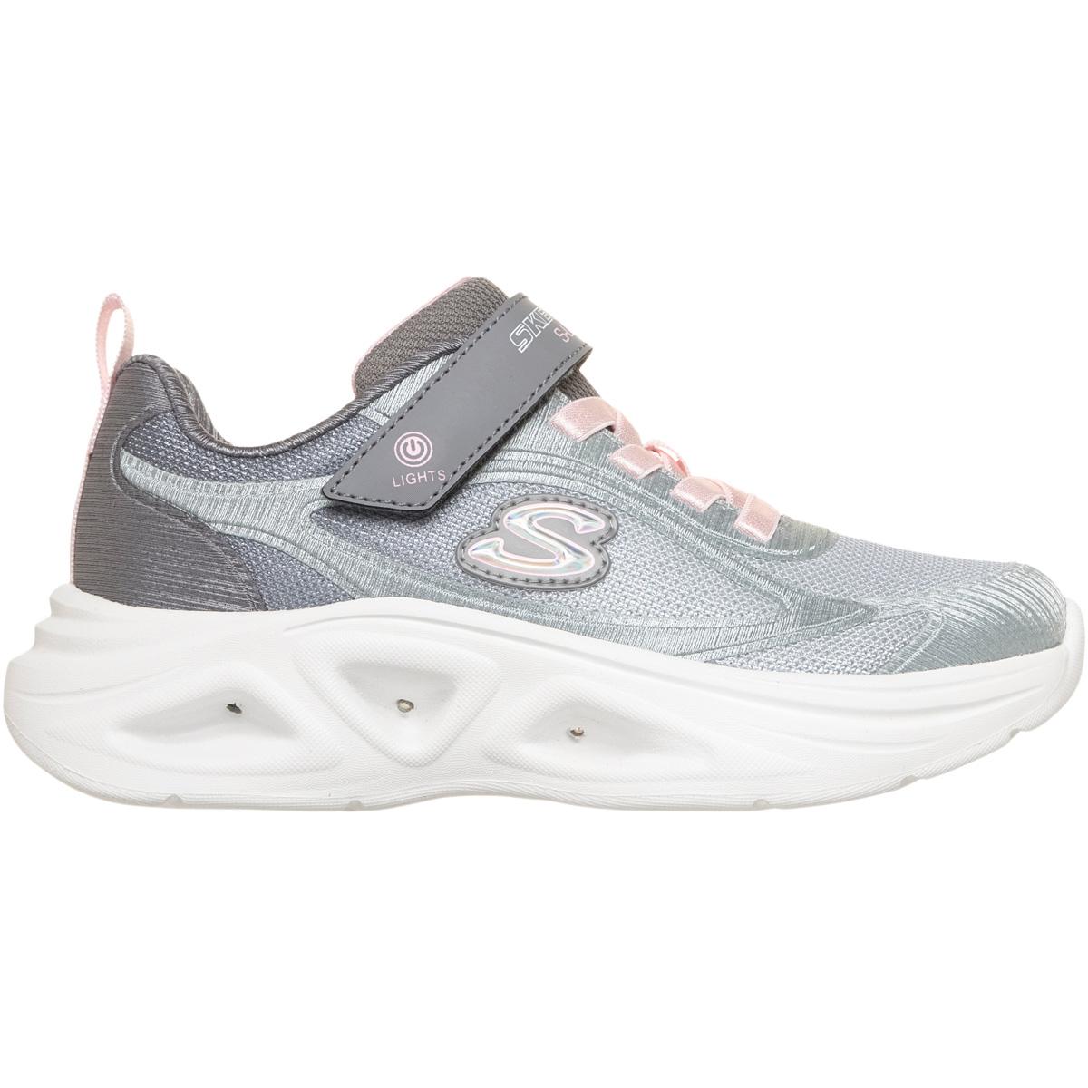 Skechers Sola Glow 2.0 Borrelås Sneakers m/Lys Barn Grey