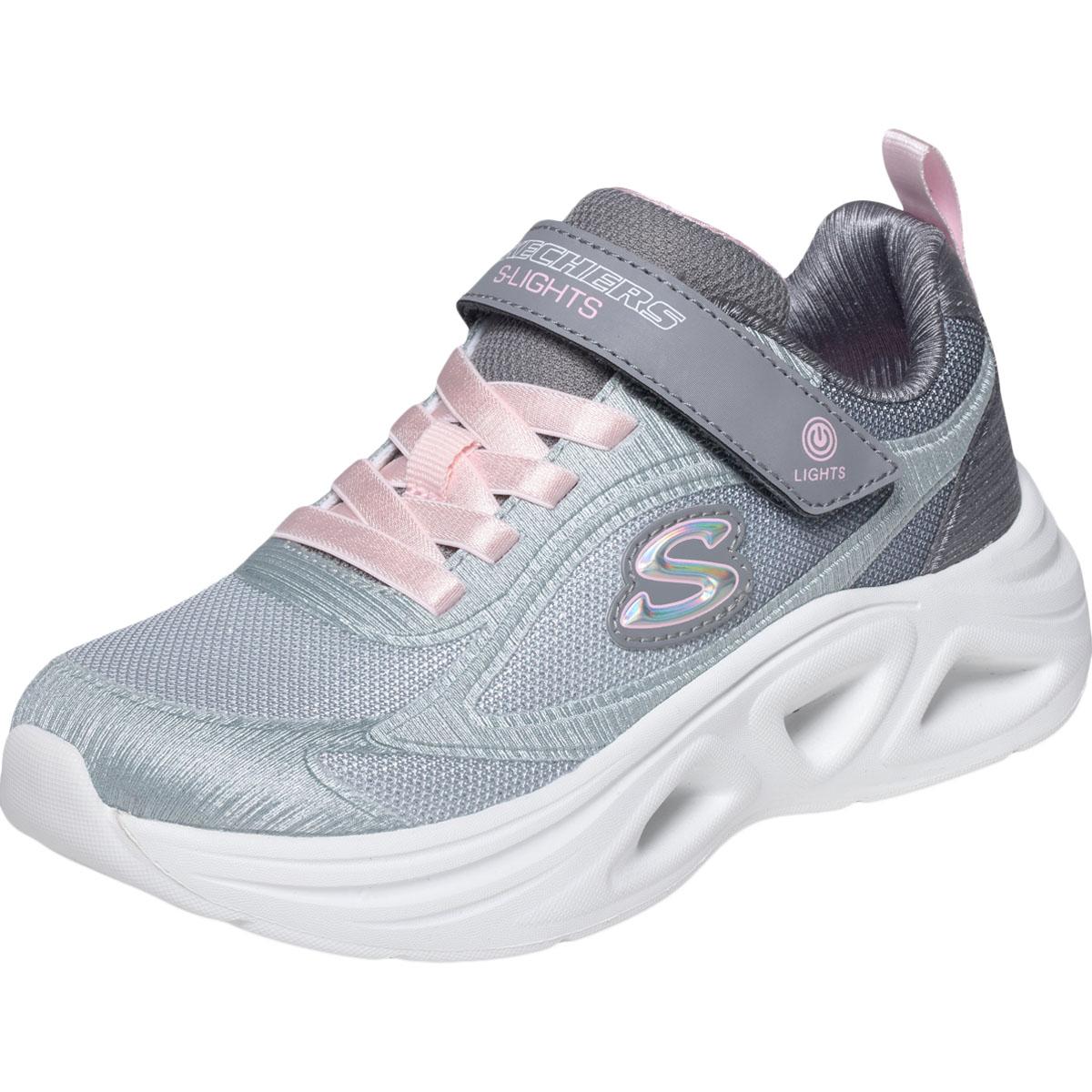 Skechers Sola Glow 2.0 Borrelås Sneakers m/Lys Barn Grey