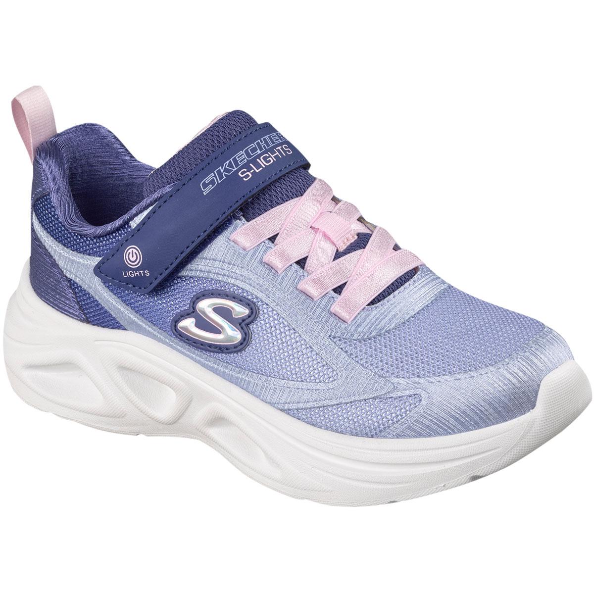 Skechers Sola Glow 2.0 Borrelås Sneakers m/Lys Barn Navy/Blue