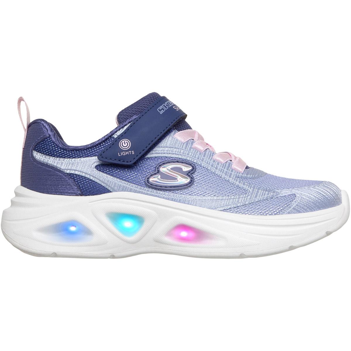 Skechers Sola Glow 2.0 Borrelås Sneakers m/Lys Barn Navy/Blue