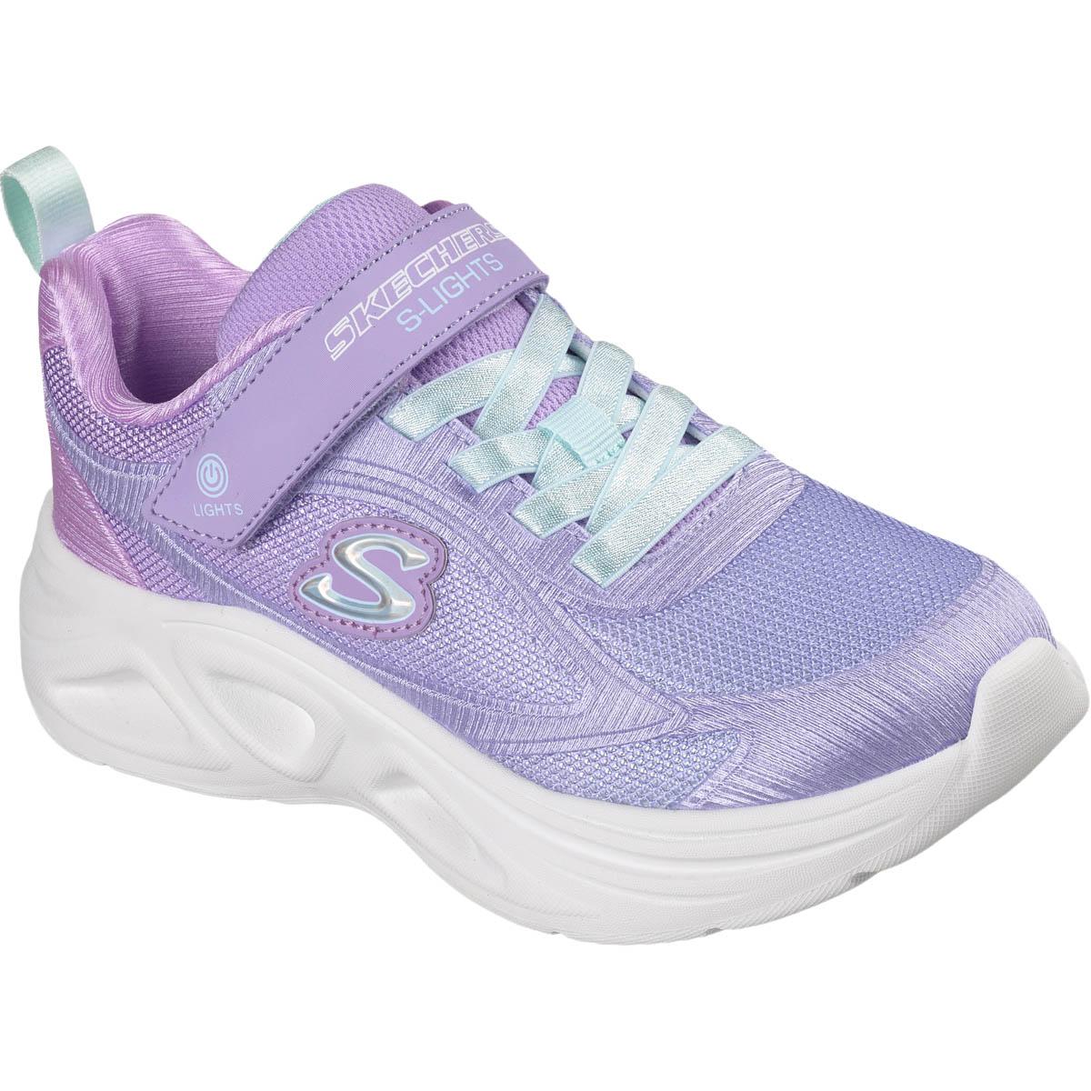 Skechers Sola Glow 2.0 I Borrelås Sneakers m/Lys Barn Lilac