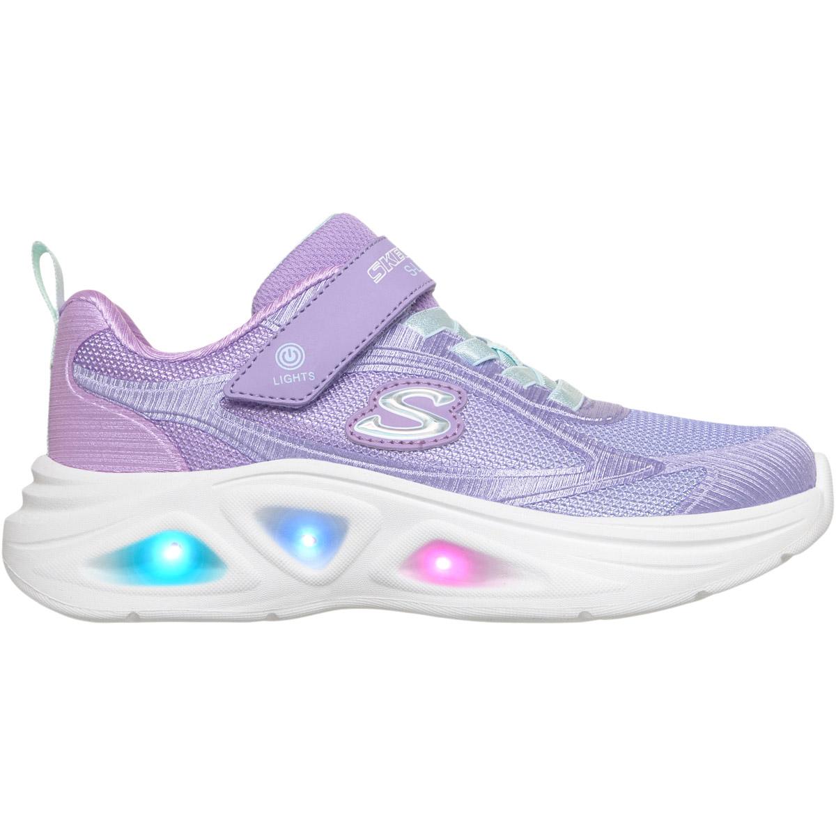 Skechers Sola Glow 2.0 I Borrelås Sneakers m/Lys Barn Lilac