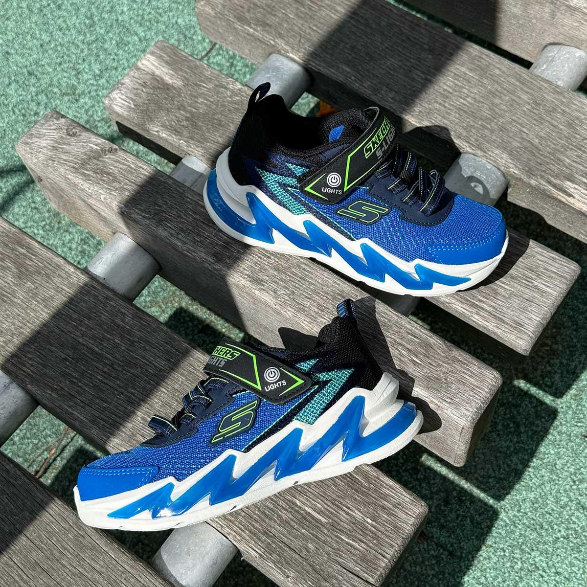 Skechers Light Surge Borrelås Sneakers m/Lys Barn Black/Blue