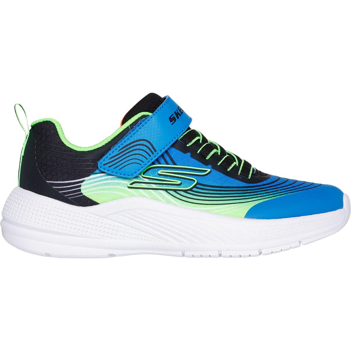 Skechers Microspec Advance Borrelås Sneakers Barn BLLM Blue Lime