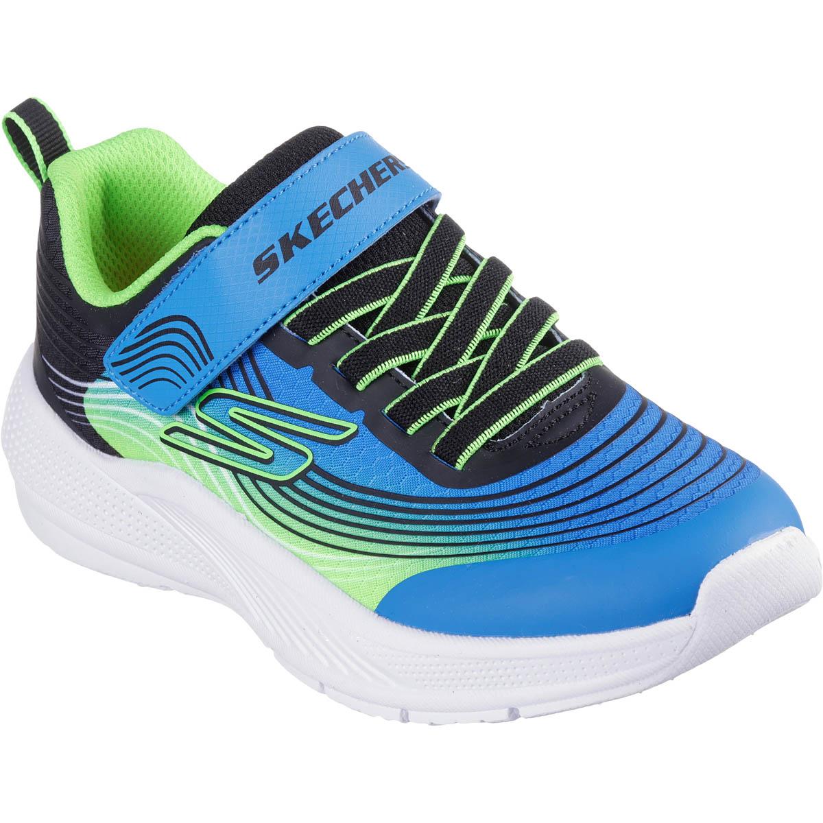 Skechers Microspec Advance Borrelås Sneakers Barn BLLM Blue Lime