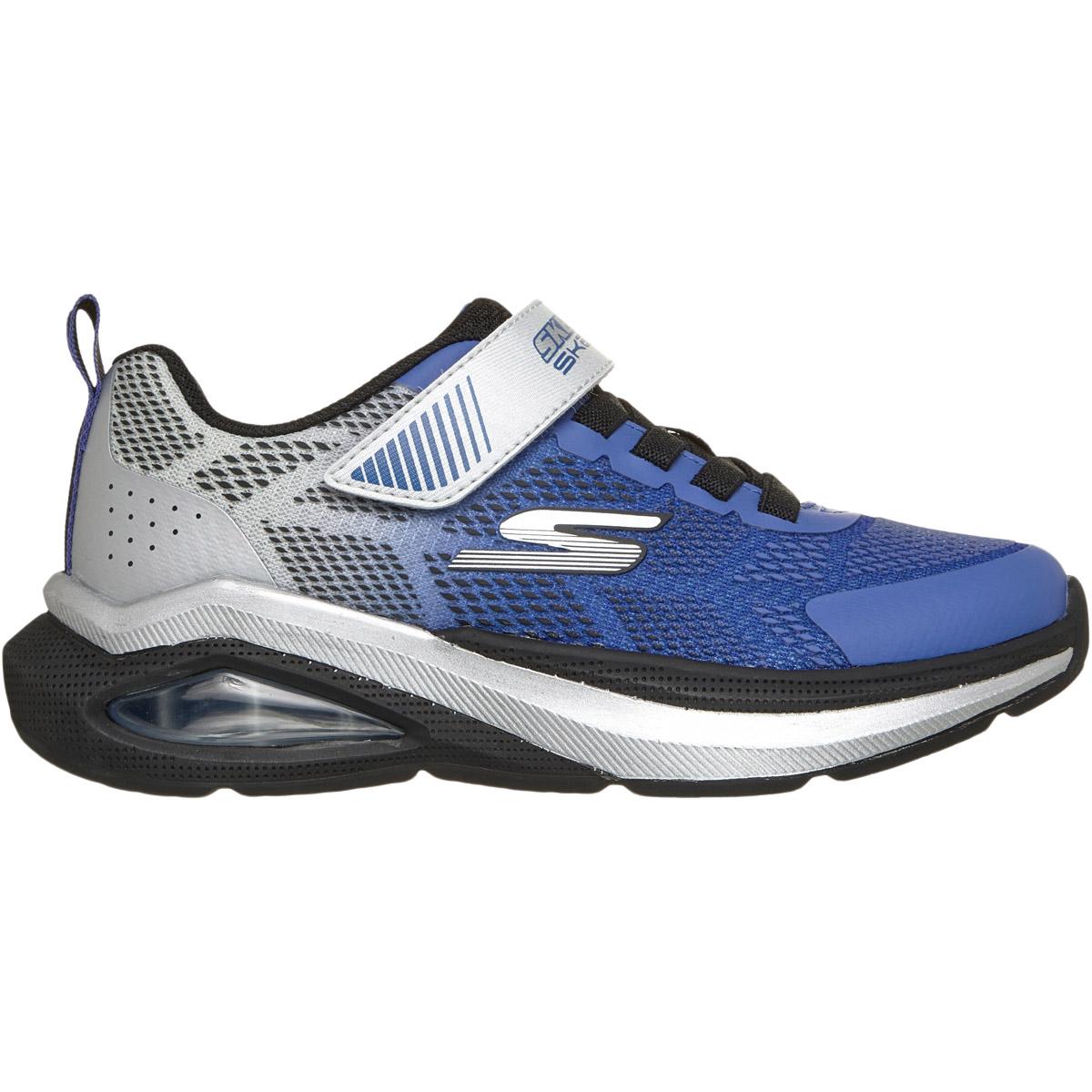 Skechers Microspec Max Velocity Borrelås Sneakers Barn BLUE SILVER