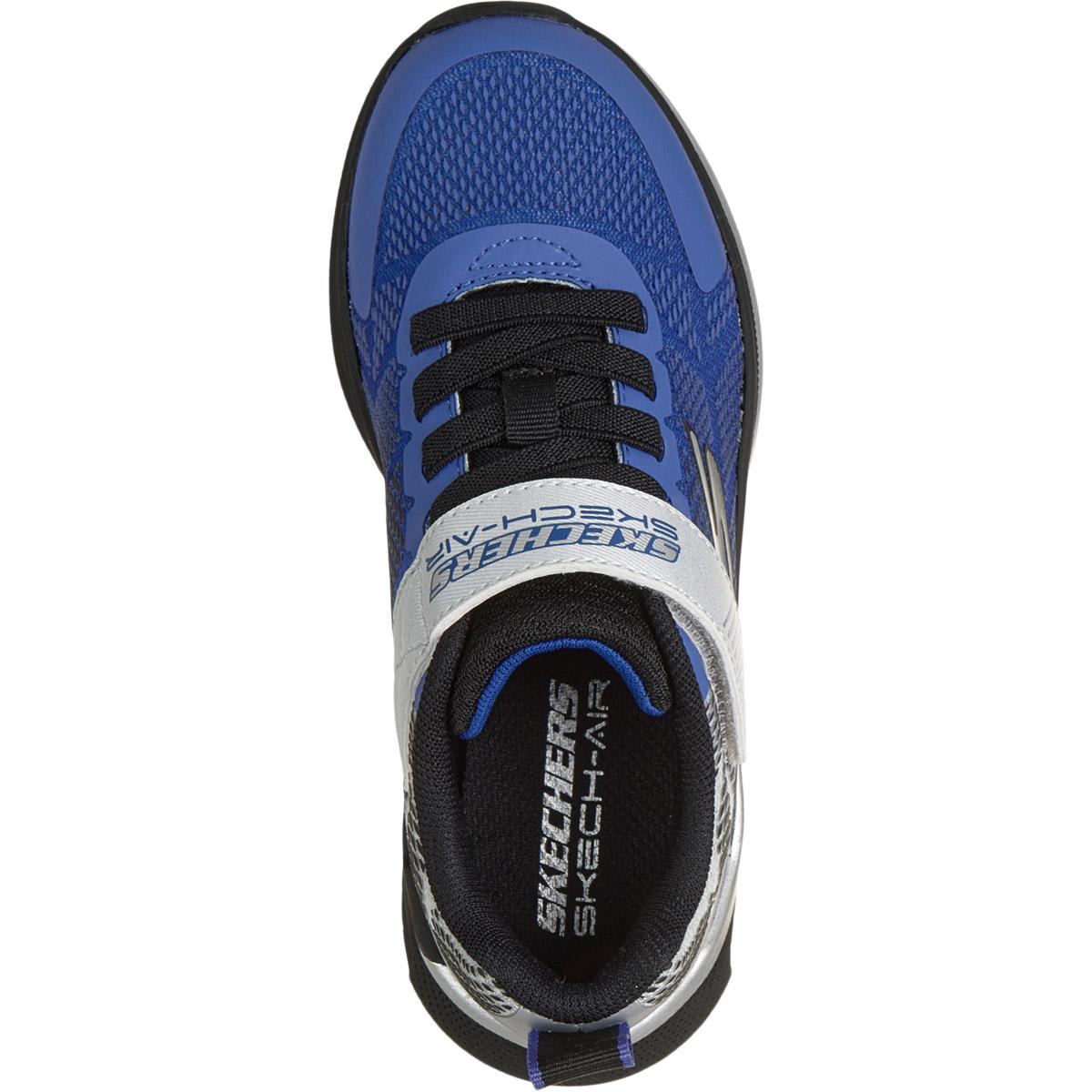 Skechers Microspec Max Velocity Borrelås Sneakers Barn BLUE SILVER
