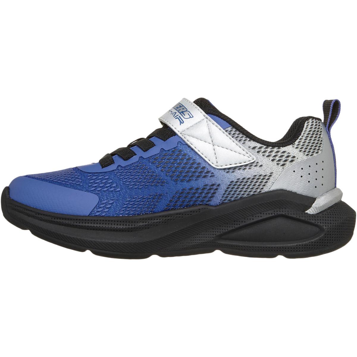 Skechers Microspec Max Velocity Borrelås Sneakers Barn BLUE SILVER