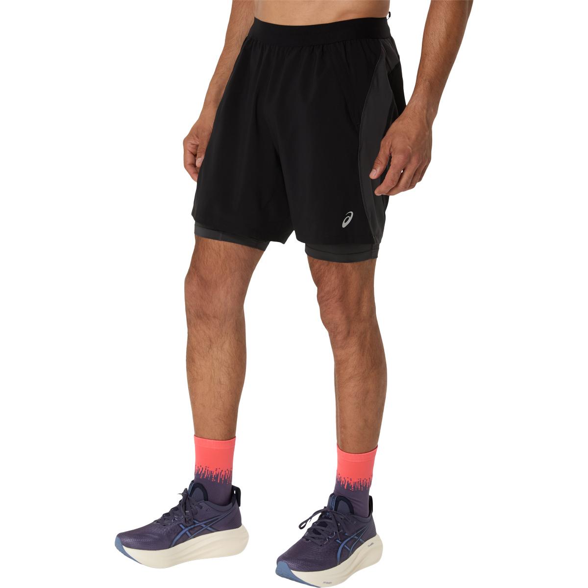 ASICS Road 2in1 7" Løpeshorts Herre PERFORMANCE BLACK/GRAPHITE GRE