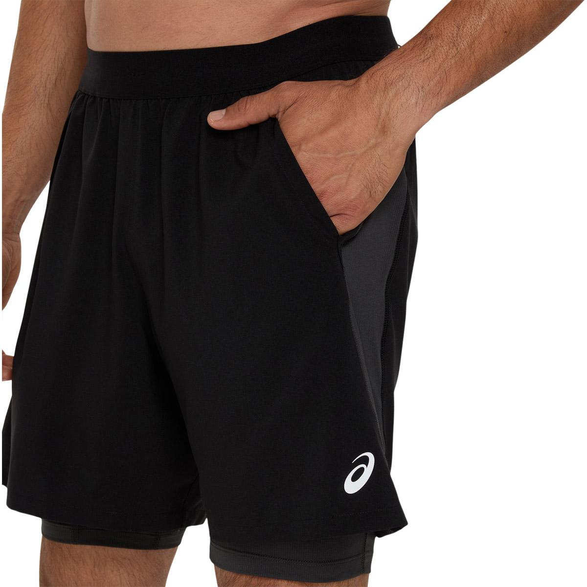 ASICS Road 2in1 7" Løpeshorts Herre PERFORMANCE BLACK/GRAPHITE GRE