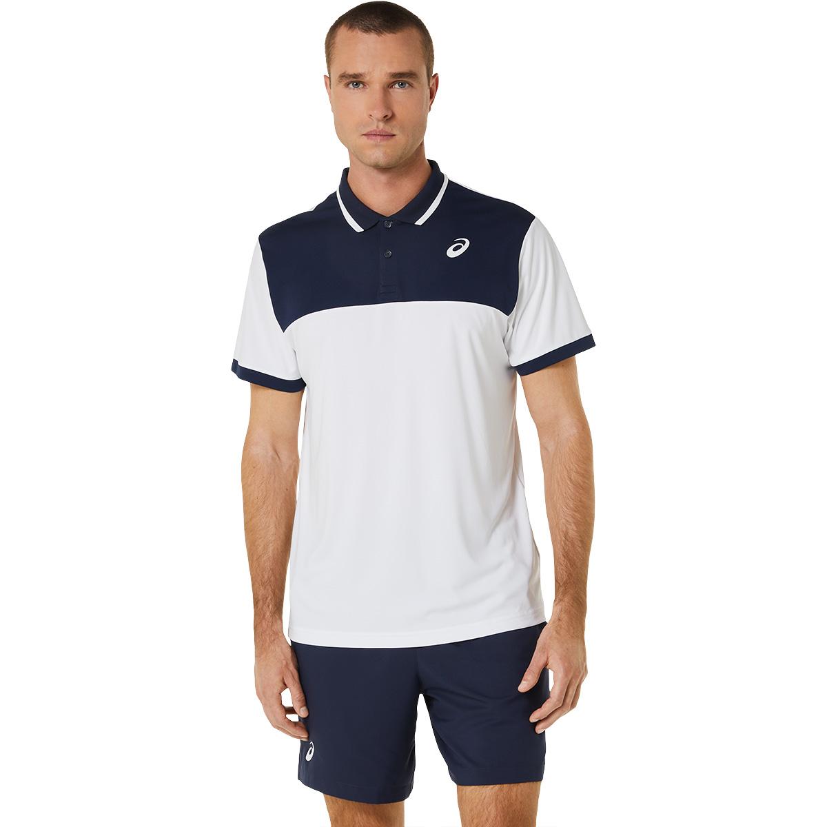 ASICS Court Tennis Polo T-skjorte Herre WHITE/BLACK