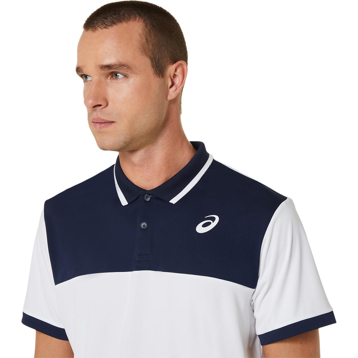 ASICS Court Tennis Polo T-skjorte Herre WHITE/BLACK