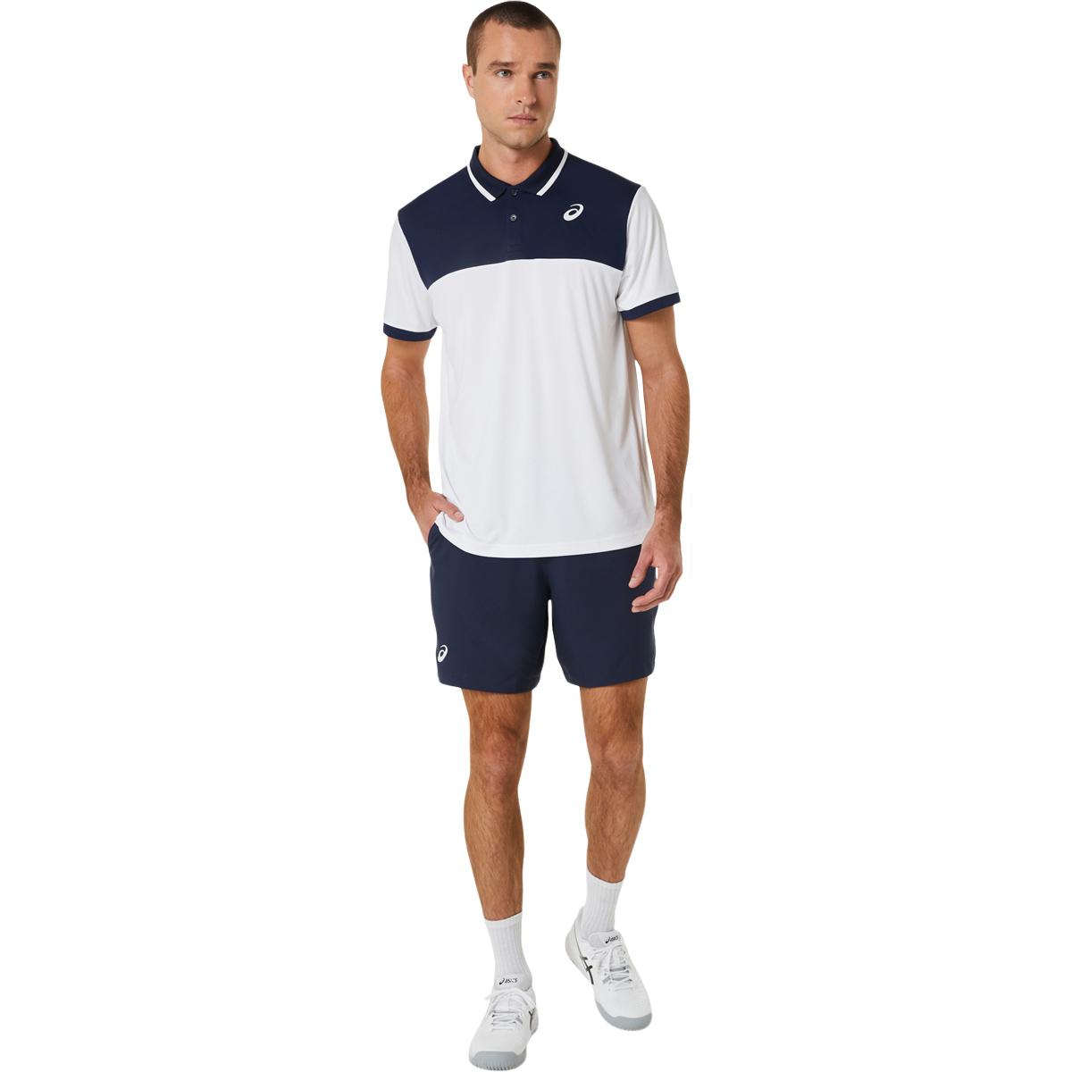 ASICS Court Tennis Polo T-skjorte Herre WHITE/BLACK
