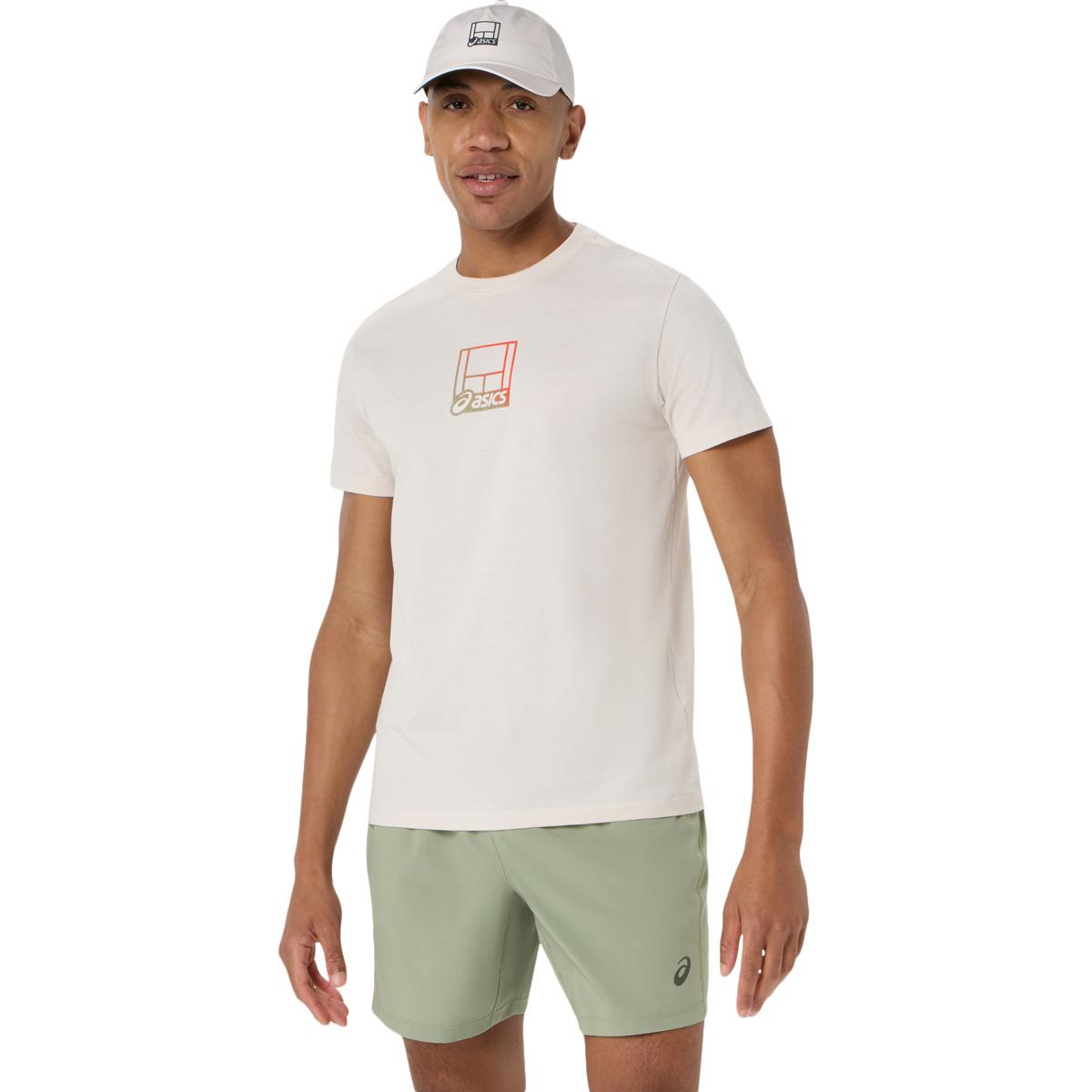 ASICS Court Core Graphic Tennis T-skjorte Herre SOFT OAT