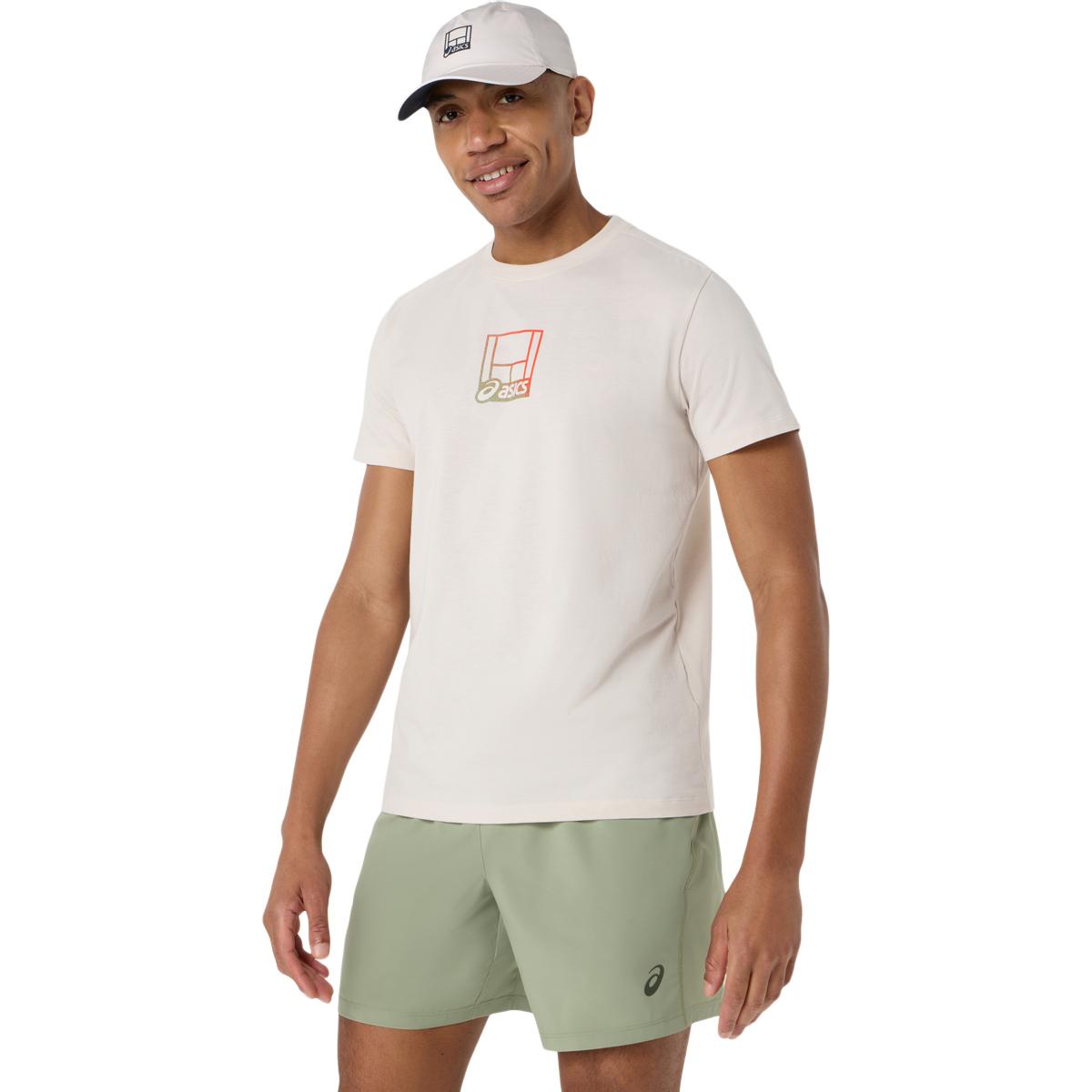 ASICS Court Core Graphic Tennis T-skjorte Herre SOFT OAT