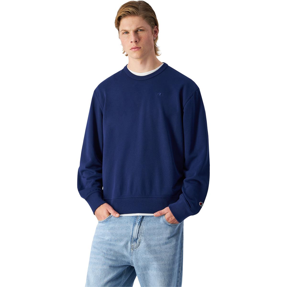 Champion Crewneck Tonal Logo Sweatshirt Herre SAIL AWAY NAVY