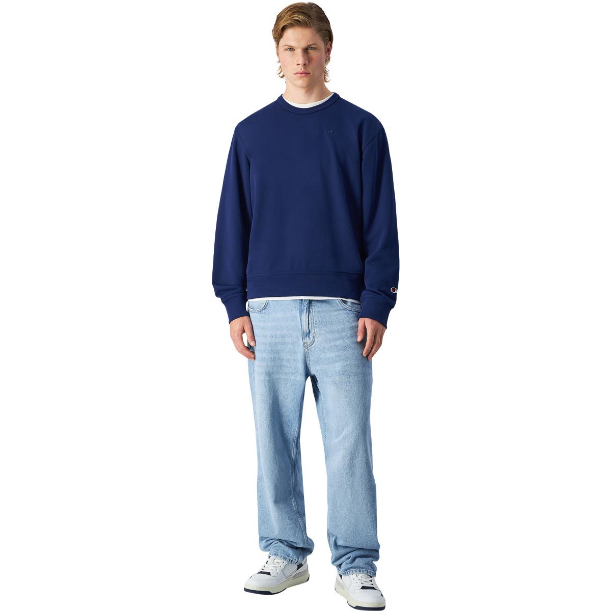 Champion Crewneck Tonal Logo Sweatshirt Herre SAIL AWAY NAVY