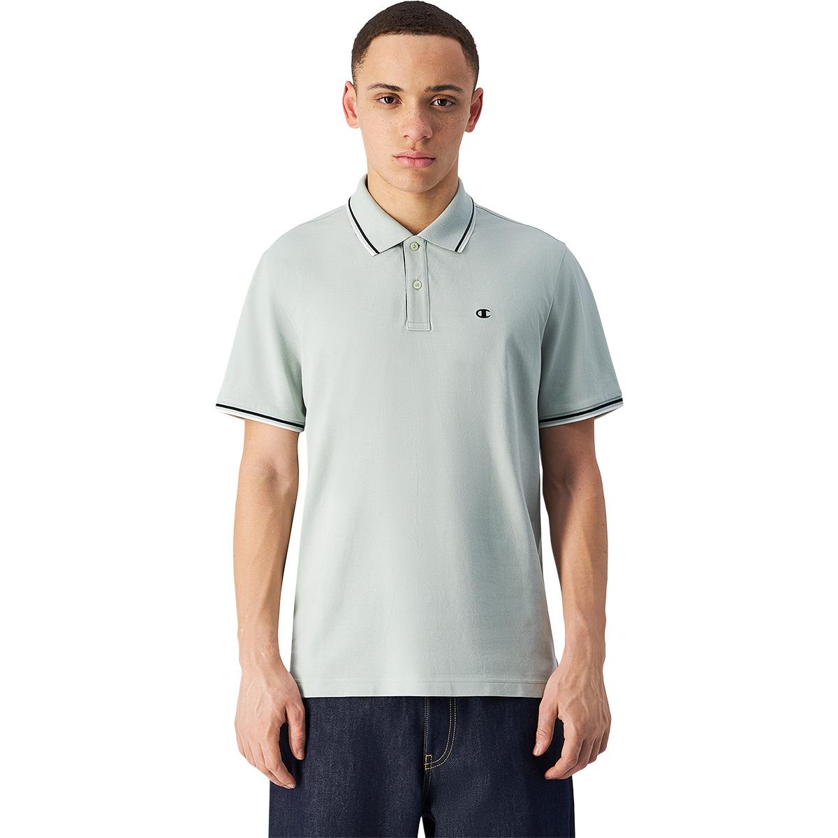 Champion Logo Pique Polo T-skjorte Herre CLEVER SAGE