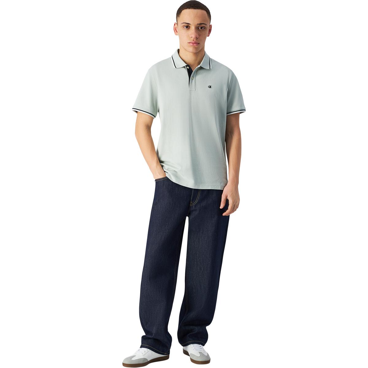 Champion Logo Pique Polo T-skjorte Herre CLEVER SAGE