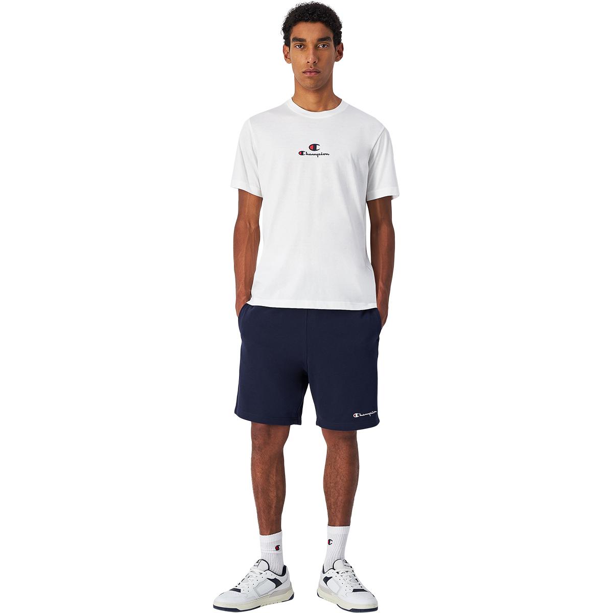 Champion Small Red Script Bermuda Sweatshorts Herre Sky Captain