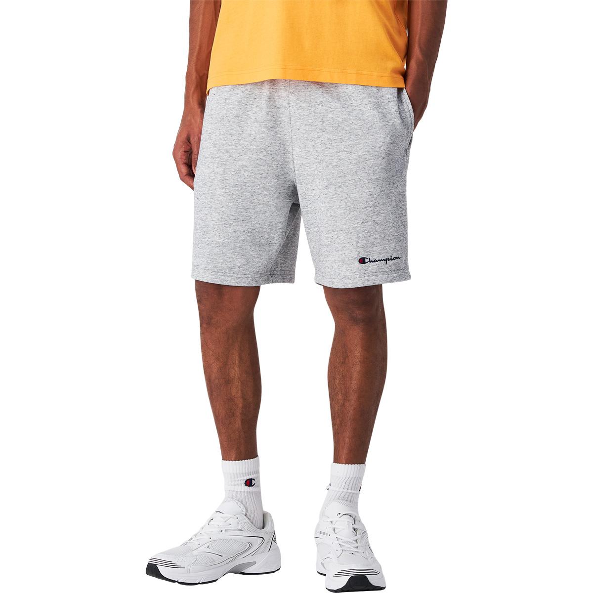 Champion Small Red Script Bermuda Sweatshorts Herre New Oxford Grey Melange