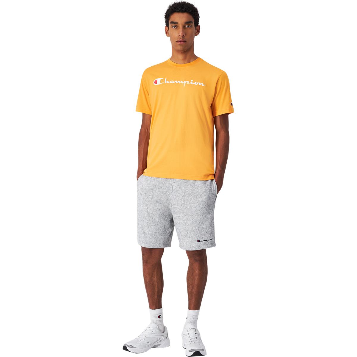 Champion Small Red Script Bermuda Sweatshorts Herre New Oxford Grey Melange